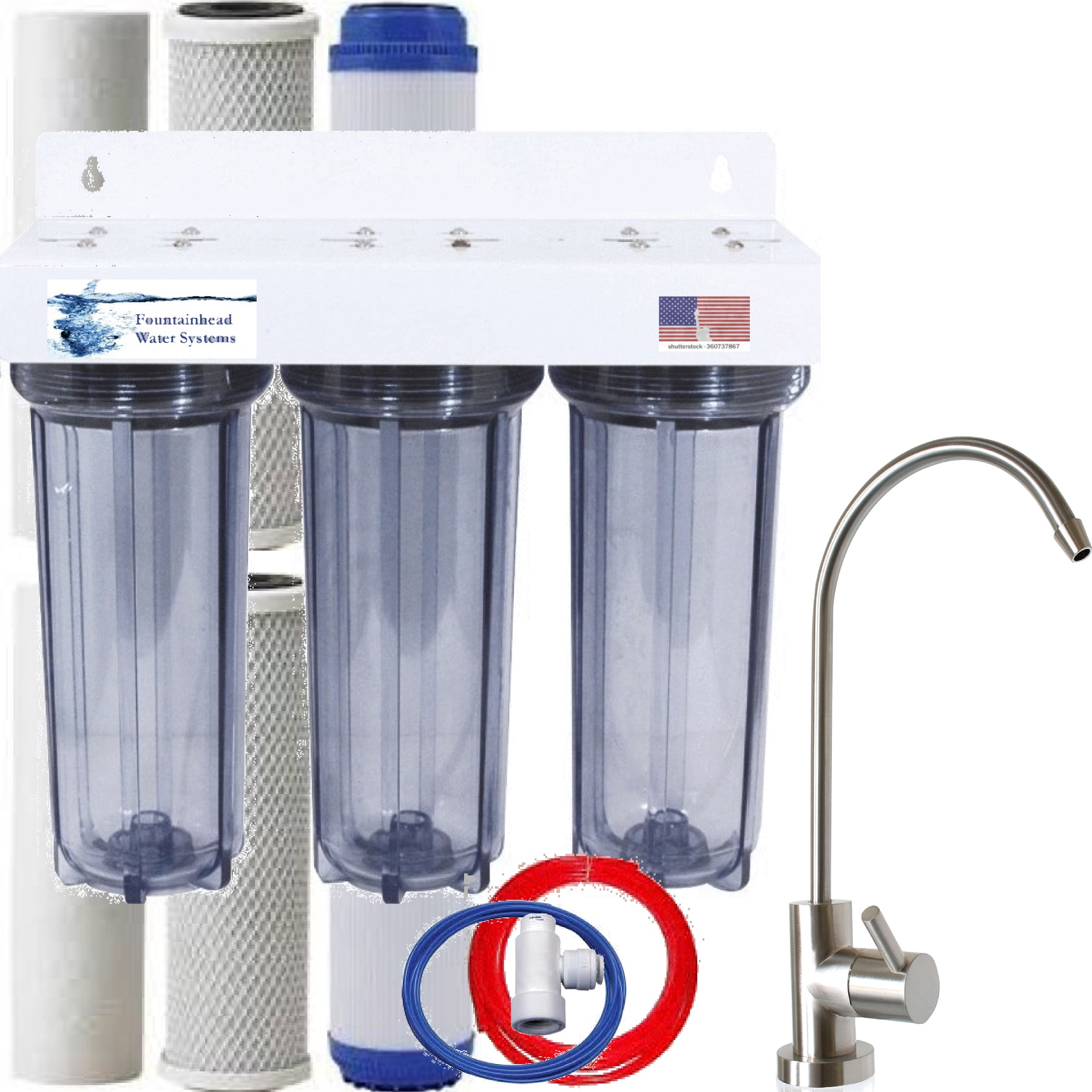 3 stage water undersink water filtration system